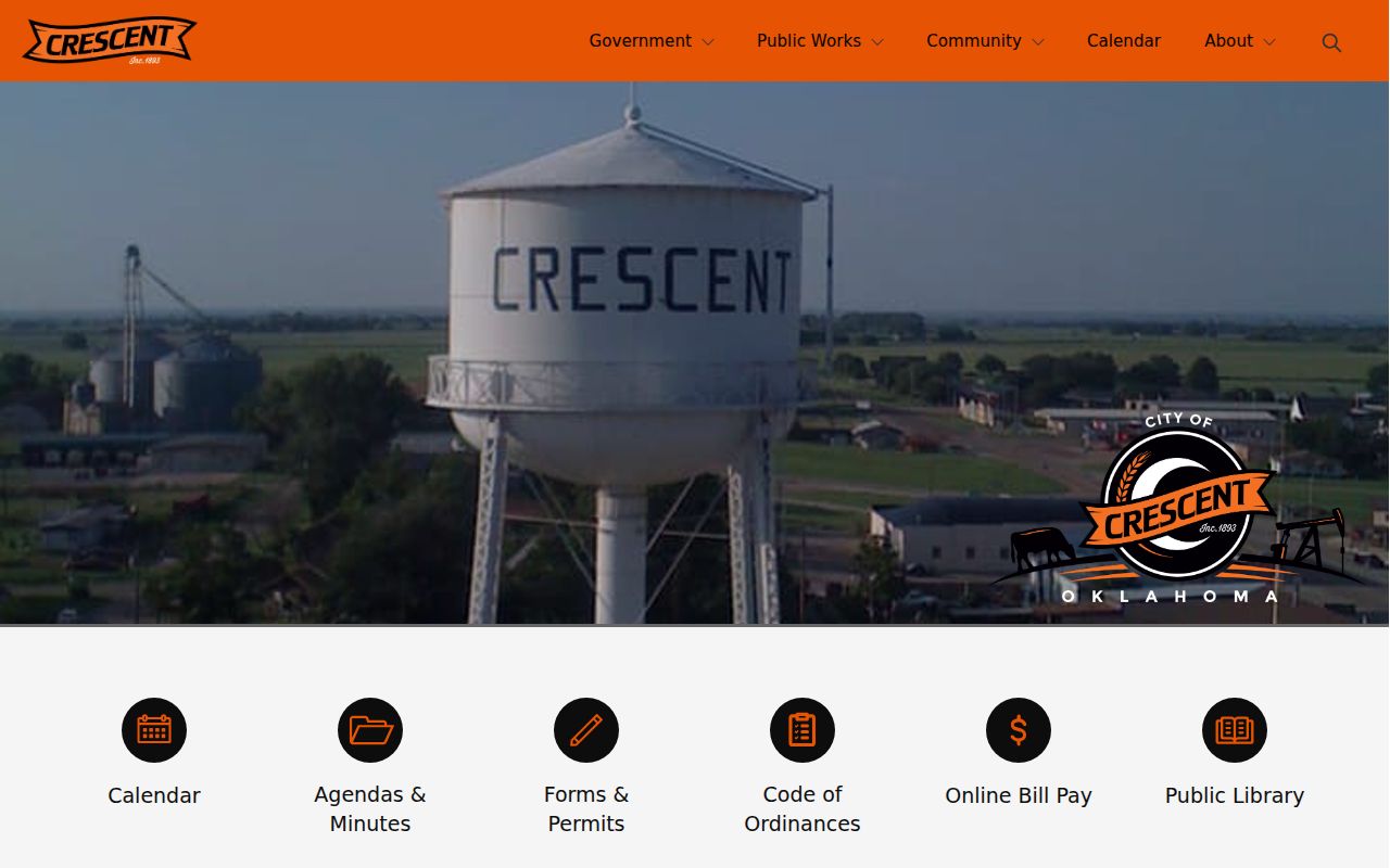 Crescent official city contact page for Crescent arrest-record routing